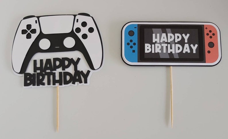 Video Game Gamer Game Controller Cake Topper Games Boy Birthday Men Cake Topper Kids Birthday Childrens Party Decorations