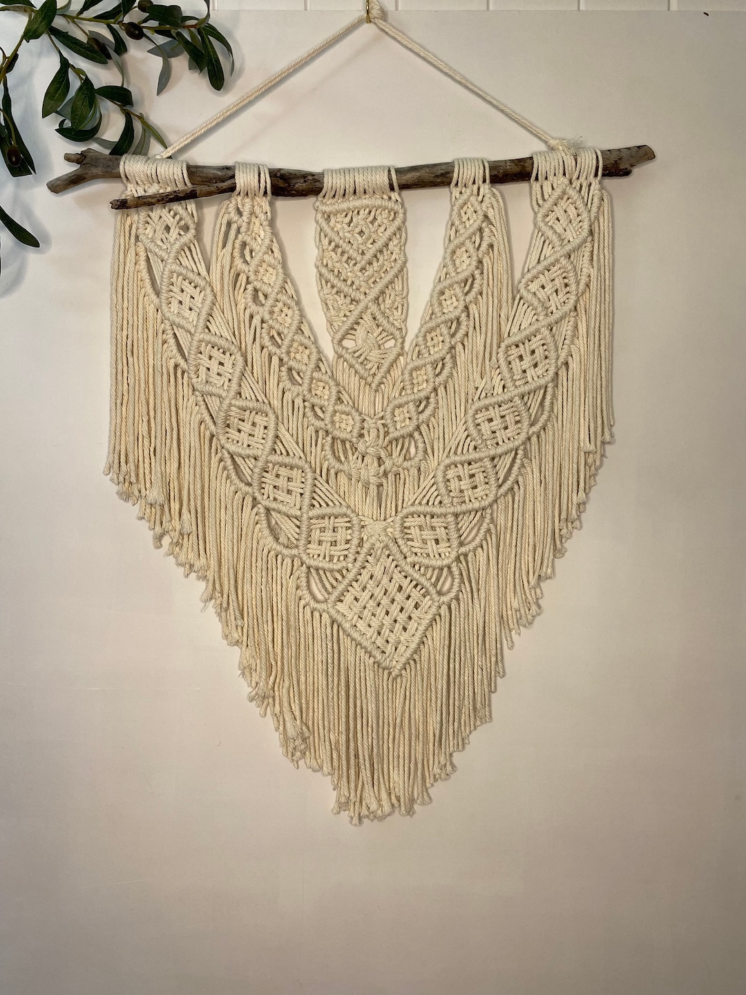 Driftwood Timber and Macrame Wall Hanging. Etsy