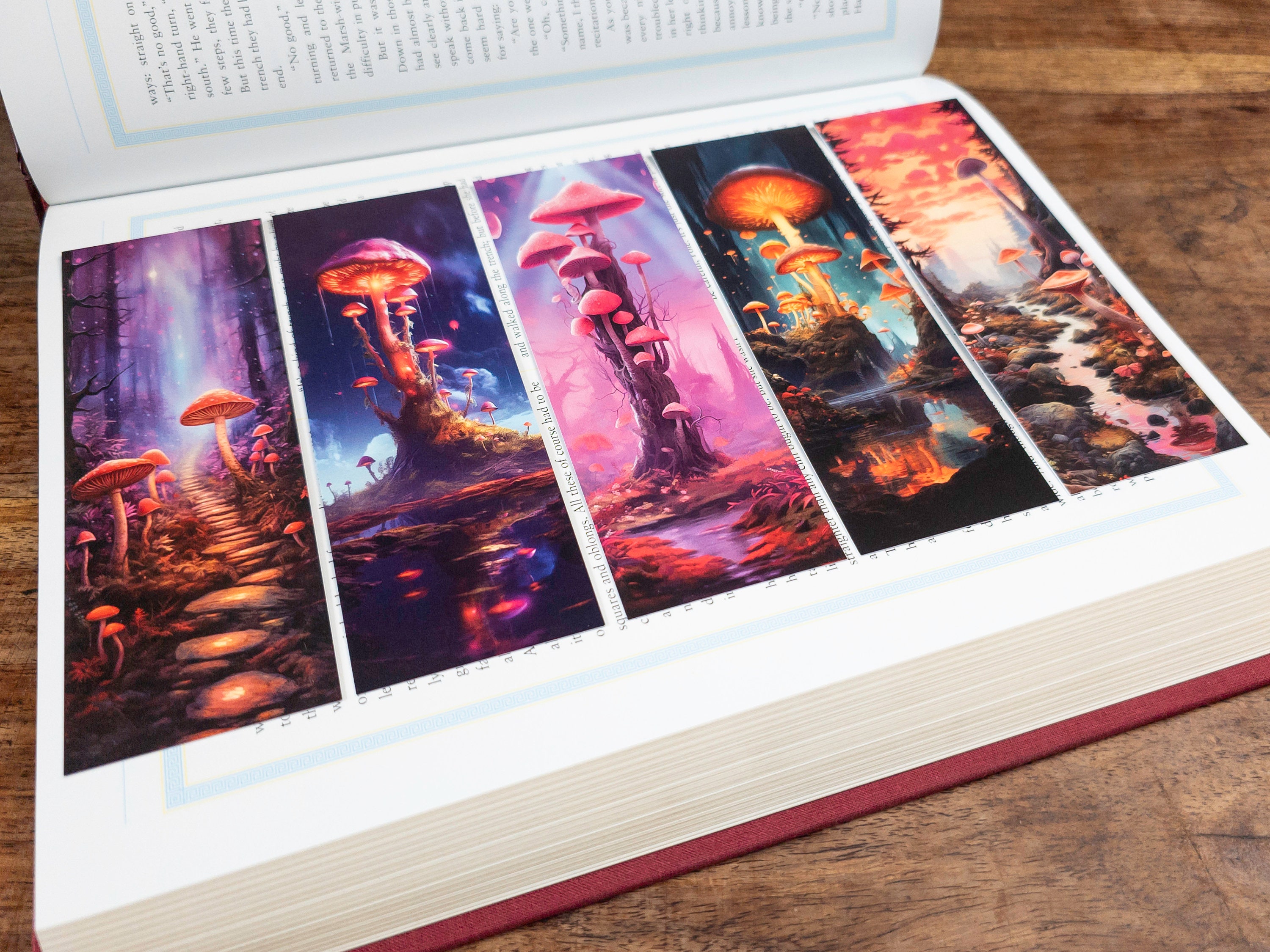 Set of 10 Psychedelic Mushroom Bookmarks Printable Retro 70s Bookmark  Mushroom Bookmark Digital Download for Book Lover Gift 