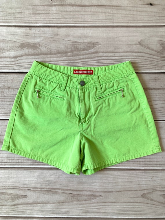 Lime green shorts, 5, 7, y2k shorts, 90s shorts, … - image 2