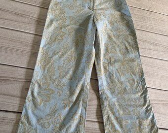 y2k / 00s flared capris, tropical floral, Tommy Hilfiger small xs