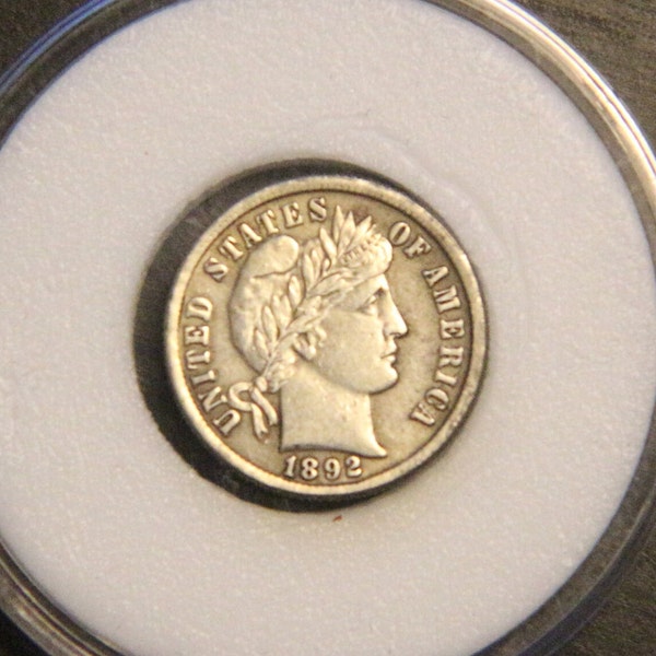 1892-1899 Barber Dimes ~ 10 centavos ~ Detalles extra finos ~~ Monedas conmemorativas estadounidenses antiguas ~~