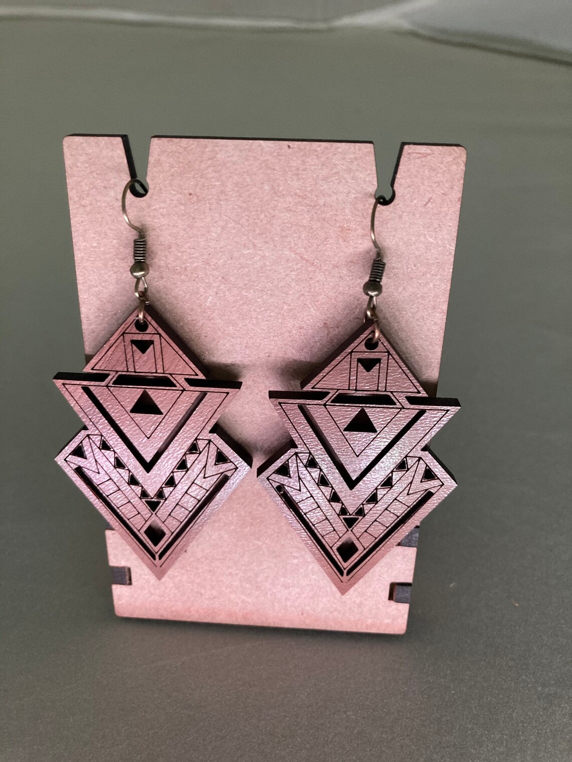 Geometrical triangle earrings Etsy