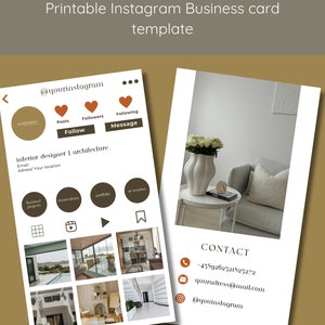 Semplice modello di biglietto da visita Instagram, biglietto per interior designer, arte, biglietto di design per affari, altri affari, biglietti da visita semplici,