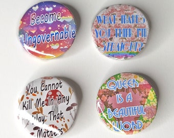 Funny and Queer Quote Buttons 1.25 inch