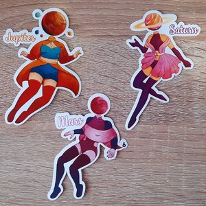 Planeet hoofd meisje stickers