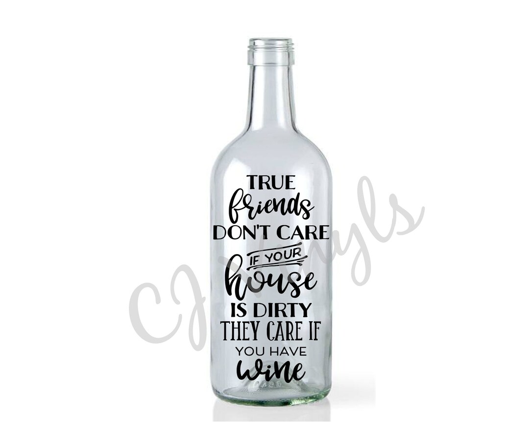 True Friends Wine Bottle Vinyl Decal Sticker Transfer for Home/house
