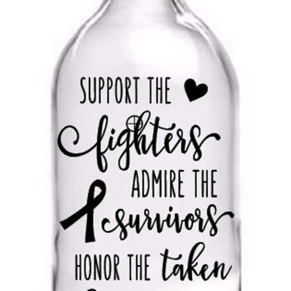 Support The Fighters Admire The survivors World Wine Bottle Vinyl Decal Sticker Home Light Gift DIY