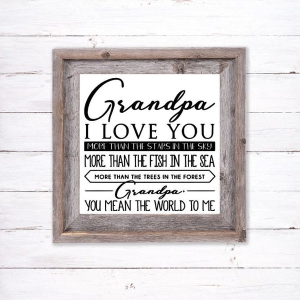 Grandpa Vinyl Decal Sticker For DIY Projects Farmhouse, Photo & Box Frames Canvases Father's Day/Birthday Gift Grandad Crafting DIY Present