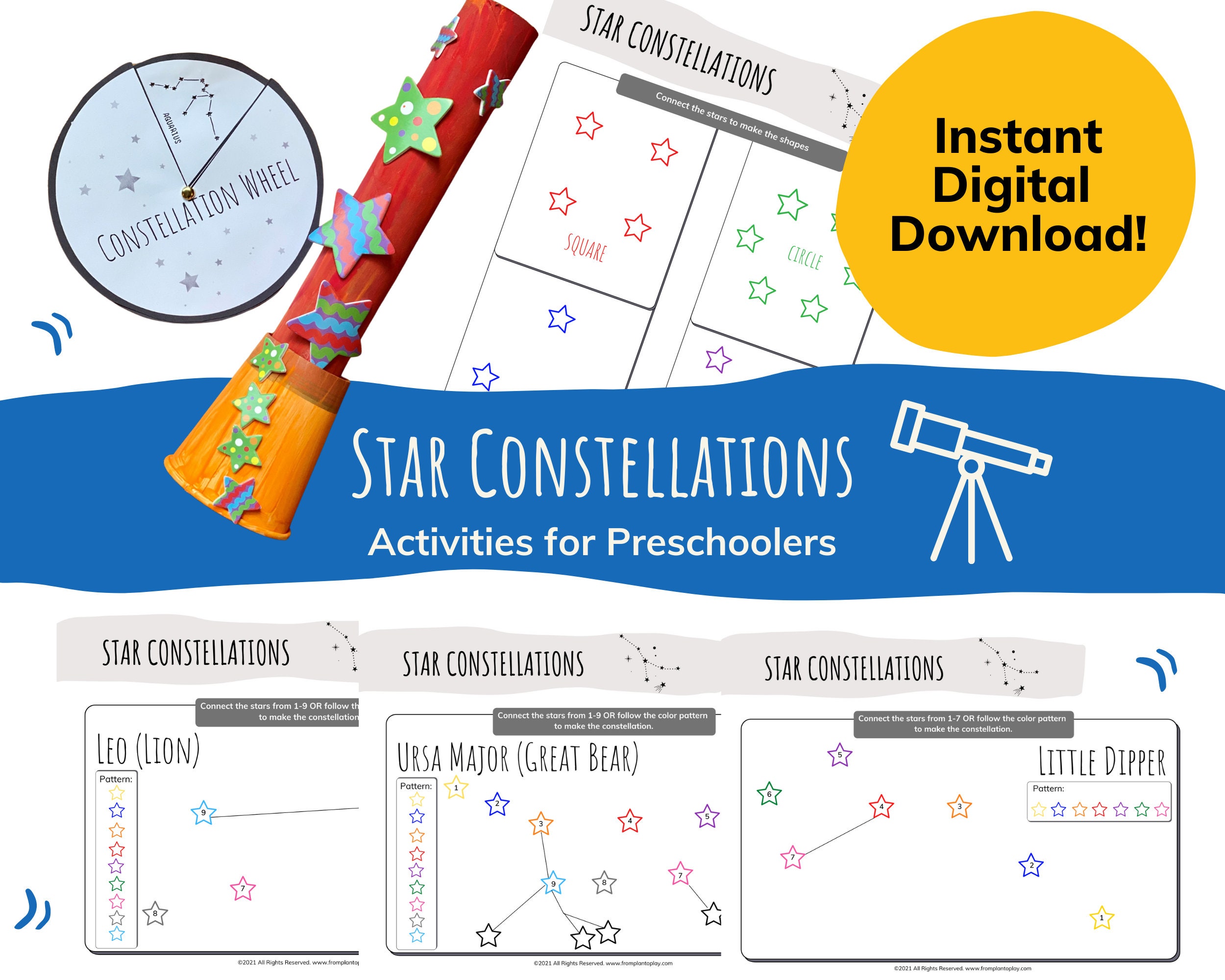Star Constellation Activities for Kids Preschool Worksheets | Etsy
