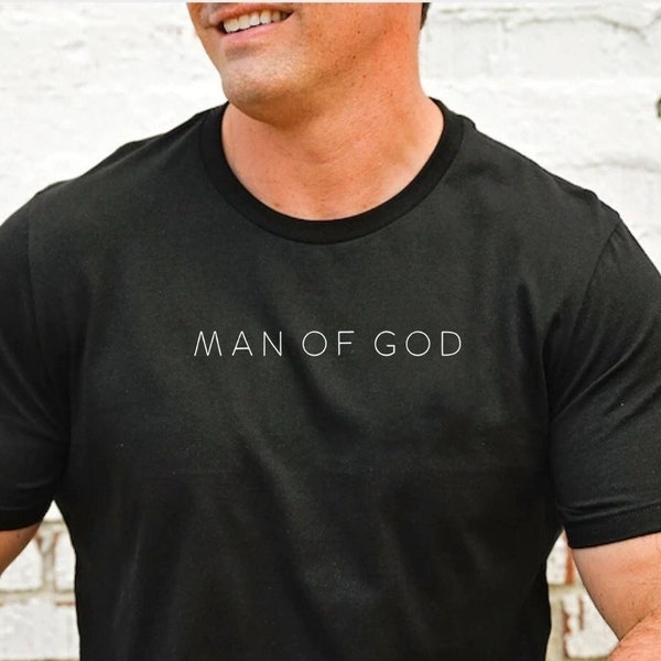 Chemise de l’homme de Dieu | Chemises chrétiennes pour hommes | Chemise de Jésus | | Streetwear chrétien | de chemise d’adoration Chemise en vers bibliques | Vêtements chrétiens