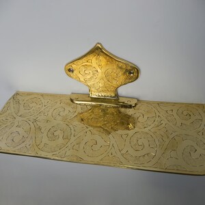 Handmade Engraved Brass Wall Shelf: Moroccan Floating Ledge image 4