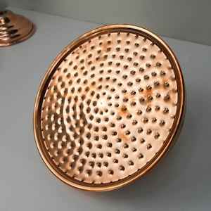 Unlacquered Copper Rain Showerhead - Handmade in Morocco - Indoor/Outdoor Use
