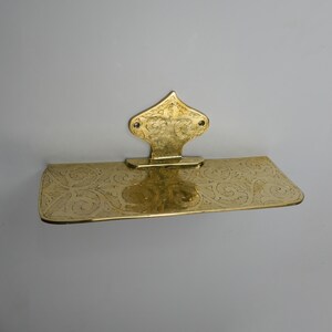 Handmade Engraved Brass Wall Shelf: Moroccan Floating Ledge image 3