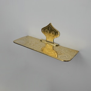 Handmade Engraved Brass Wall Shelf: Moroccan Floating Ledge image 1