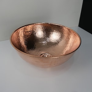 Handmade Hammered Copper Vessel Sink: Moroccan Artisan Bowl
