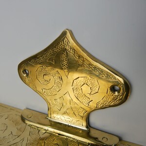Handmade Engraved Brass Wall Shelf: Moroccan Floating Ledge image 5