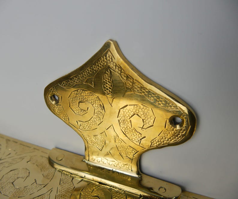 Handmade Engraved Brass Wall Shelf: Moroccan Floating Ledge image 5