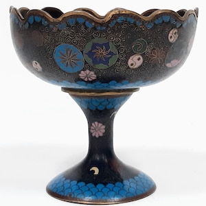 STUNNING Antique Meiji Period Japanese Cloisonné Enamelled Taza Circa 1900