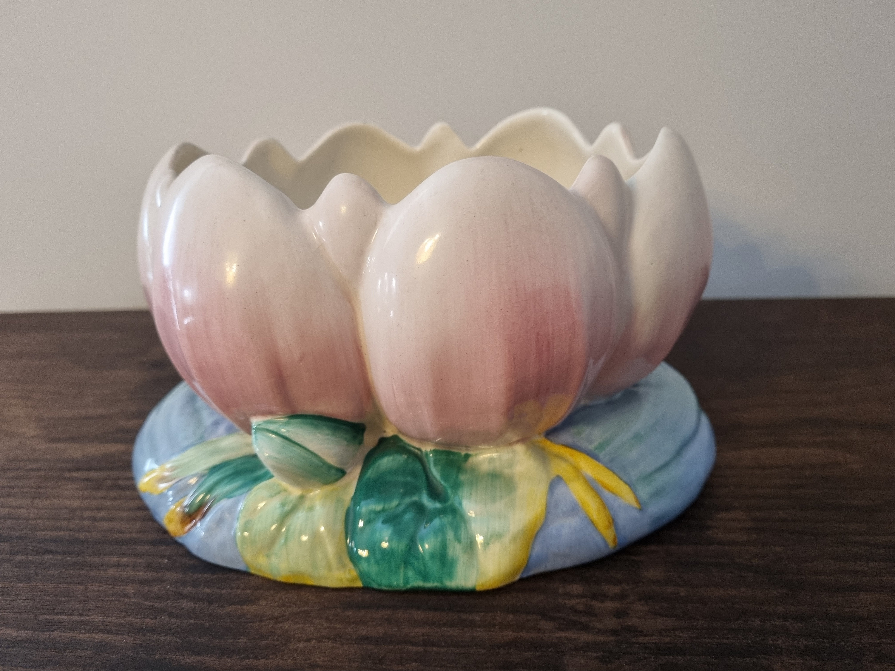 Clarice Cliff Pink Water Lily Bowl Jarrón Newport Fábrica Etsy