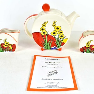 Clarice Cliff Wedgwood Bizarre Bonjour Bridgwater Tee-Set Circa 1999 mit Echtheitszertifikat