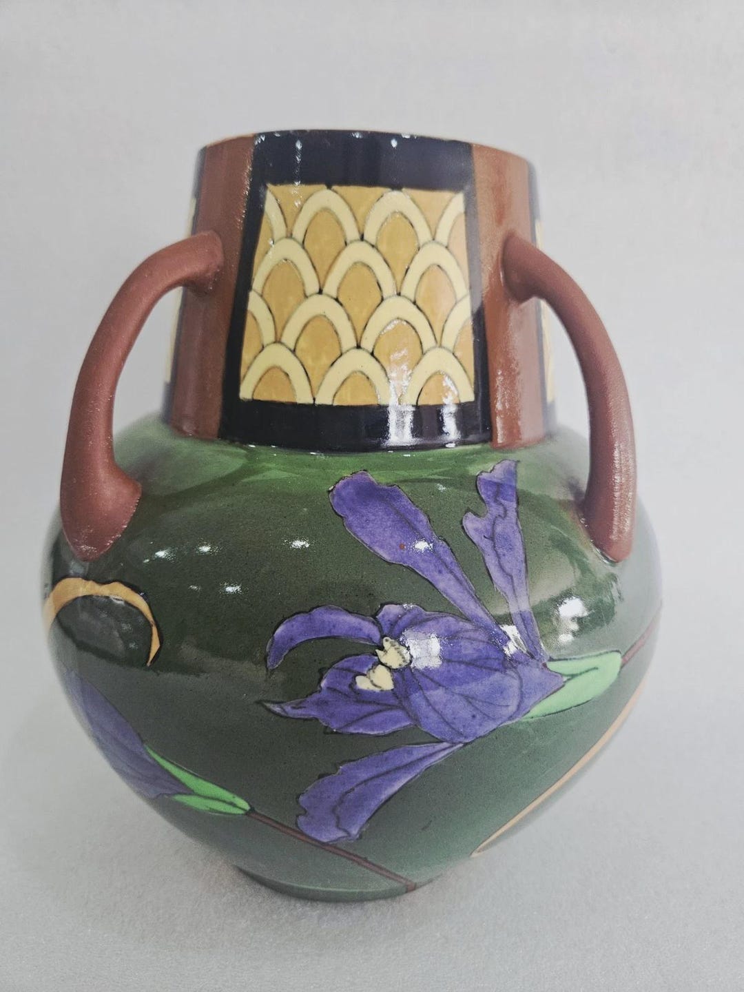 Frederick Rhead Fish RARE Frederick Rhead Foley Intarsio Small Vase Circa 1898 Reg No 330287 ...