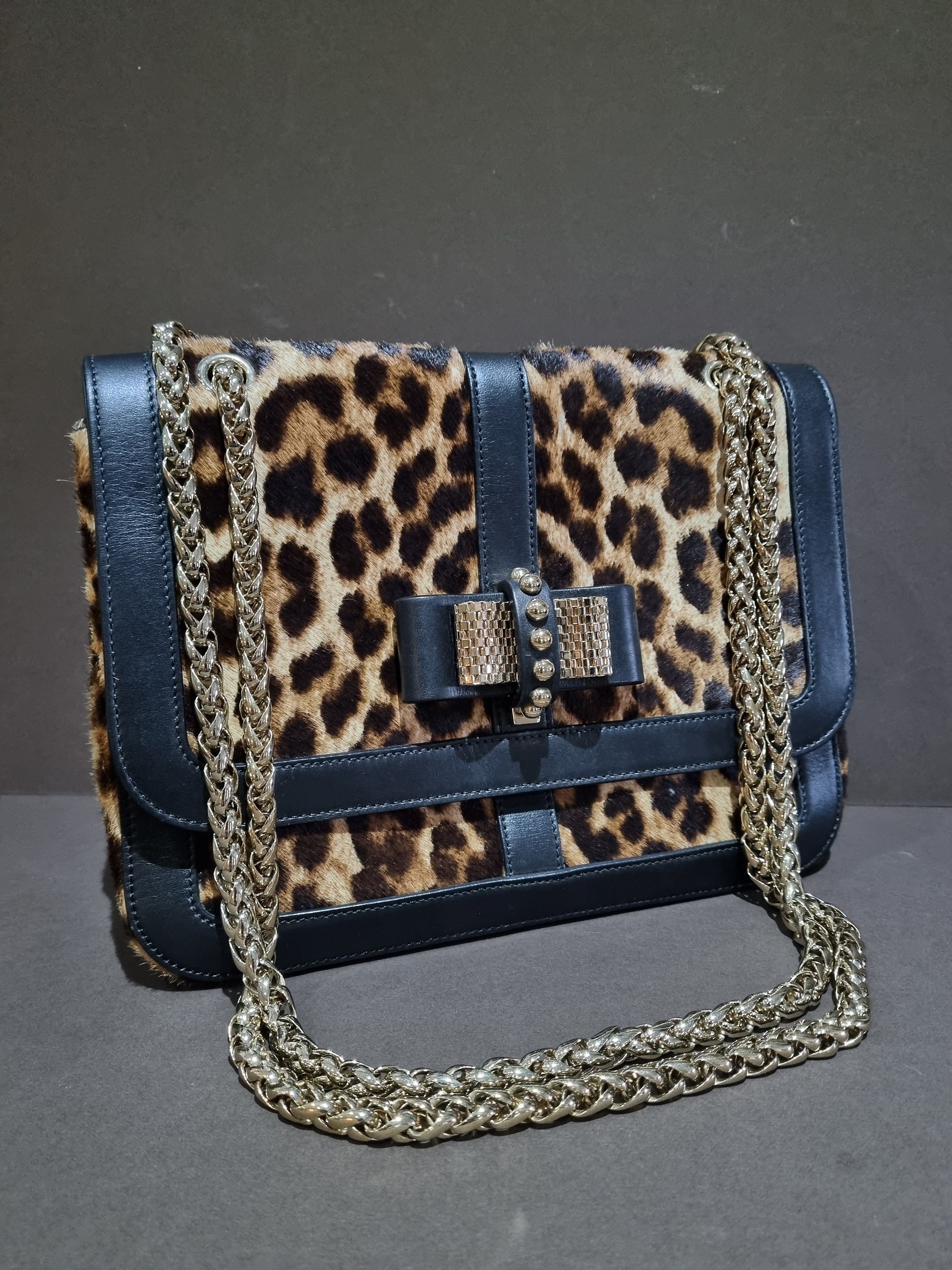 Christian Louboutin Black Snakeskin Sweet Charity Bag