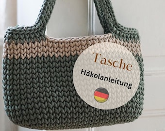PDF Patrón de crochet ALEMÁN para un bolso shopper bolso de hombro bolso de playa bolso de lana bolso de compras bolso de verano