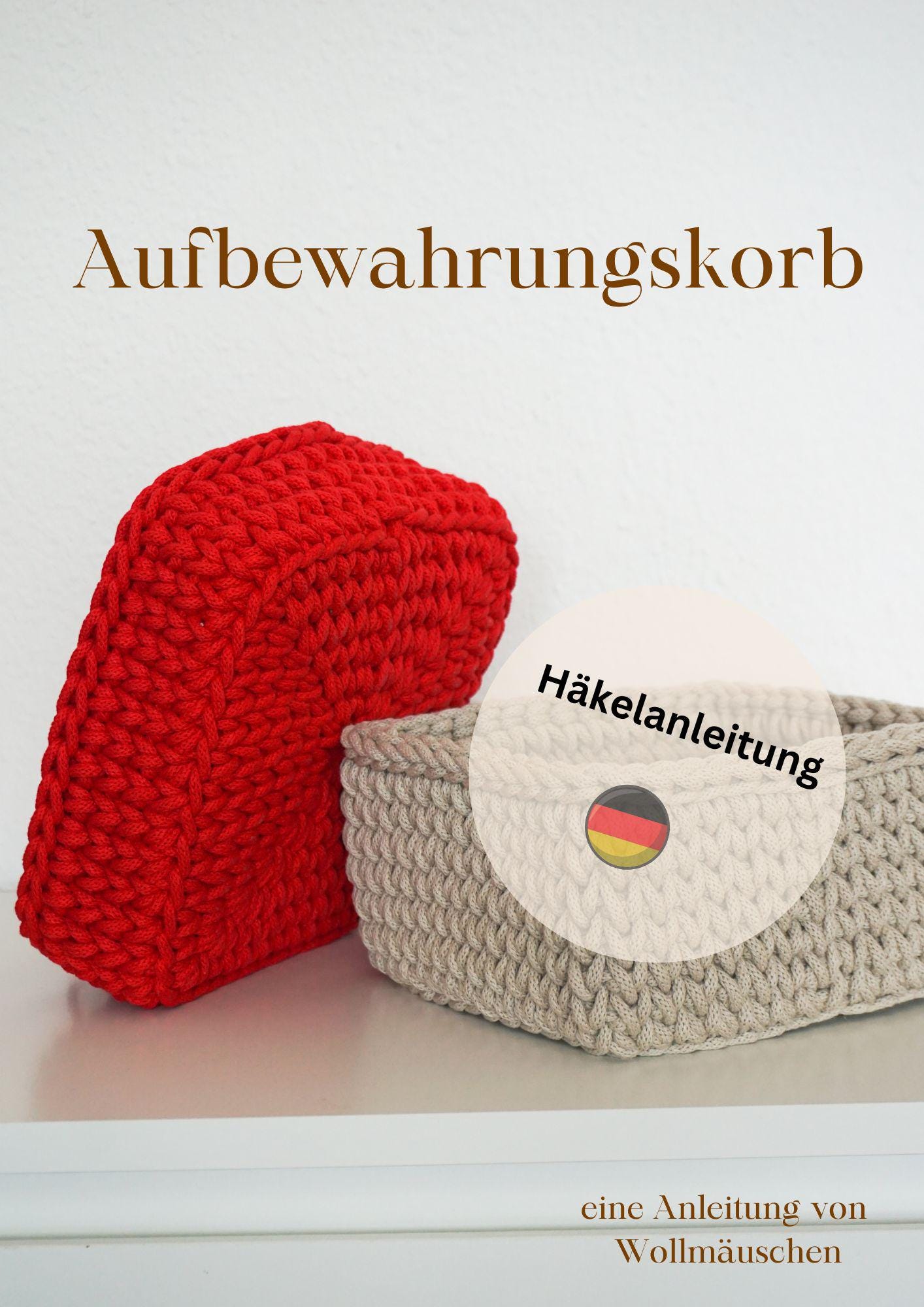 かぎ針編みの模様の正方形収納バスケット。ナプキン、鍵、お菓子などを