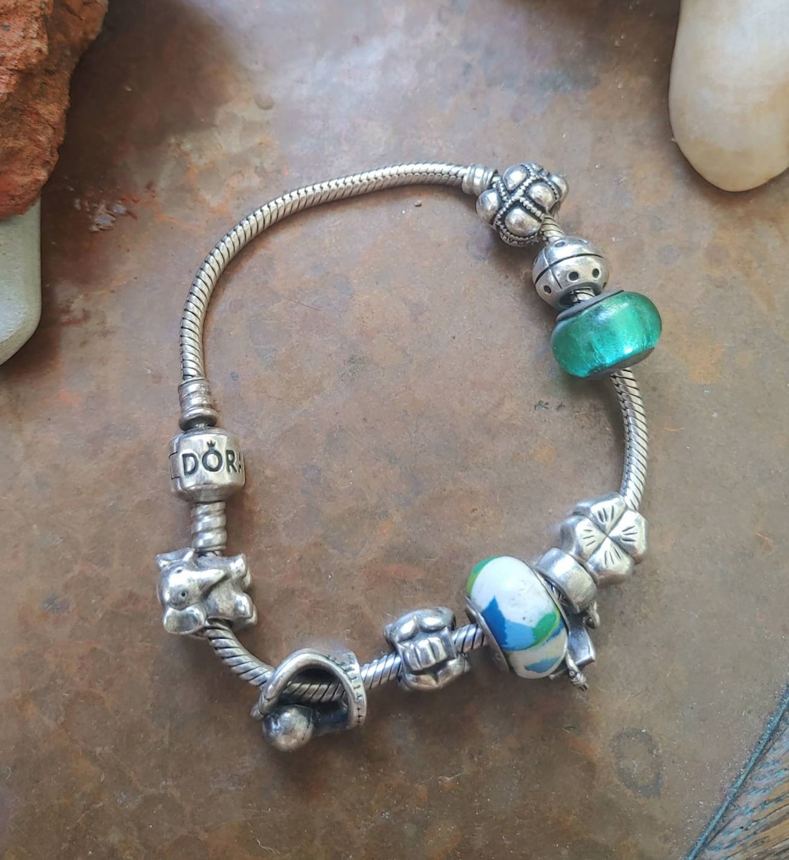 Pandora vintage charm bracelet Etsy