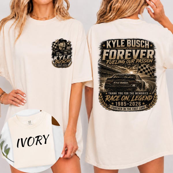 Kyle Busch Memorial T-Shirt, Race On Legend Tee, Forever Racing Tribute Shirt, Vintage Stock Car Racing Fan Gift