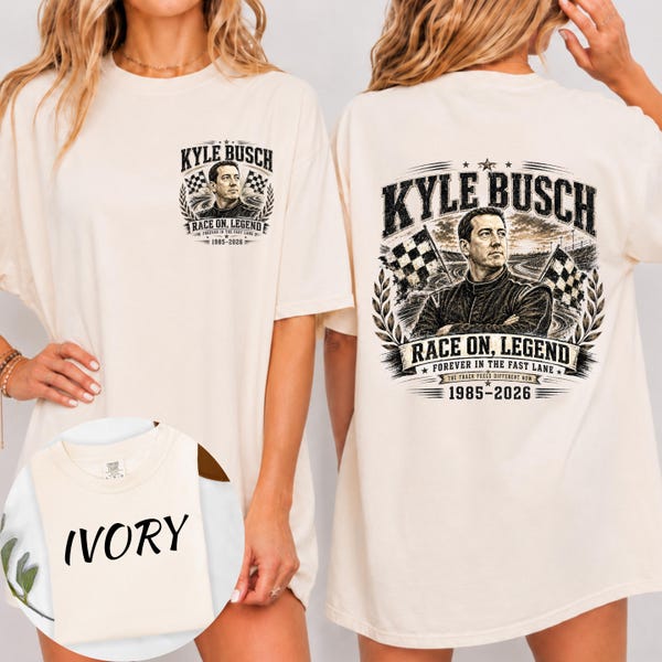 Camiseta en memoria de Kyle Busch, camiseta "Race On Legend", camiseta "Forever In The Fast Lane", camiseta vintage de homenaje a las carreras, regalo para aficionados al automovilismo.