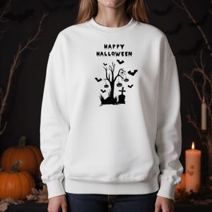 Autumn Glow Sweatshirt, Soft Beige Halloween Shirt, Just a Little Batty Graphic Tee, Cute Bat and Quote Spooky Fall Design
