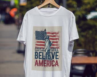Vintage Patriotic T-Shirt: Retro USA Pride, Land of the Free