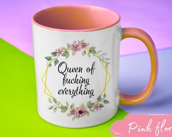 Taza con frase - Reina del jodido todo, personalizable / Regalo para ella / Día de la Madre