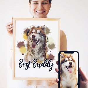 Personalisiertes Haustierportrait als Poster oder Digitale Datei/ Katzenbild/ Hunde Poster /digital portrait animals/ pet portrait custom