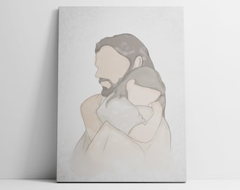 Christ's Embrace| Jesus Portrait| jesus painting| jesus print| jesus art| jesus wall art| jesus picture| jesus watercolor| home decor