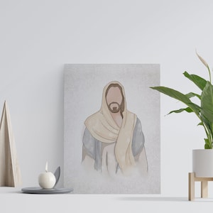 Jesus Art| Jesus Watercolor Portrait | Christ&#39;s Embrace|  jesus painting | LDS Art | Rescue | Peace in Christ | jesus wall art | printable