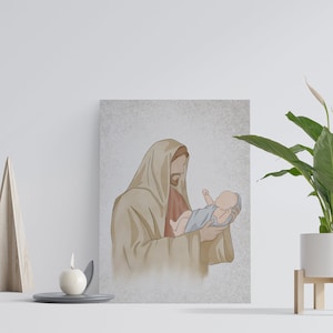 Christ&#39;s Embrace| Jesus Portrait| jesus baby painting| jesus print| jesus art| jesus wall art| jesus picture| jesus watercolor| home decor