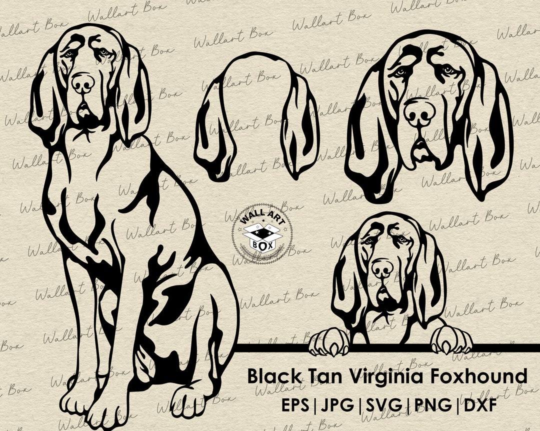 Black and Tan Virginia Foxhound Dog Svg Dog Svg Files for Cricut