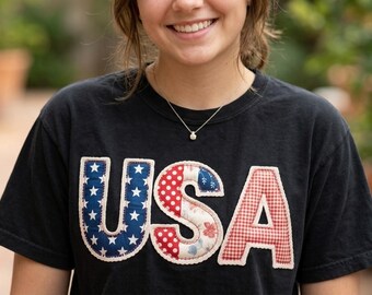 USA 1776–2026 PNG | Patriotic Embroidered Floral America Design | America 250th Anniversary Shirt Graphic | Fourth of July PNG