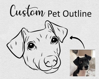 Custom Line Drawing Pet| Dog Portrait INK| Tattoo Commission| Line Art Illustration Print| Pet Sketch From Photo| Dog Outline| DIGITAL FILE