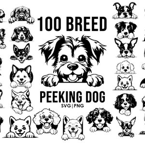Gluren hond SVG, gluren hond Clipart, gluren hond Svg-bestanden voor Cricut, gluren hond silhouet Svg