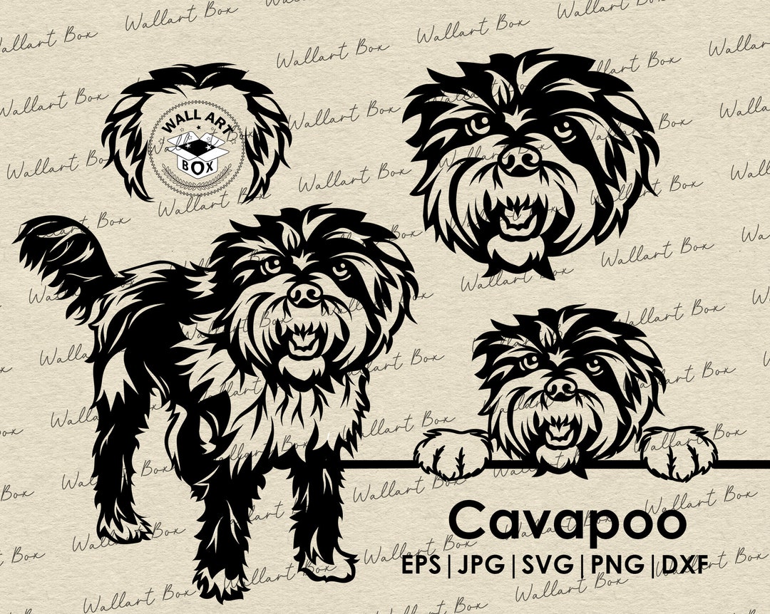 Cavapoo Dog Svg| Dog Svg Files for Cricut| Peeking Dog Clipart| Vector ...