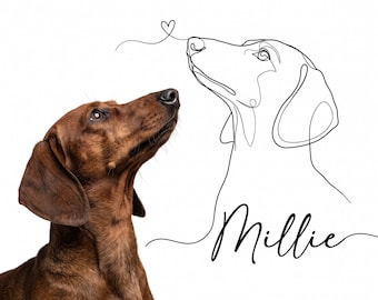 Custom Pet Outline Drawing, Dog Drawing, Pet Tattoo Design, Cat body Drawing, Dog Outline,Pet Outline, digitally hand-drawn DIGITAL file