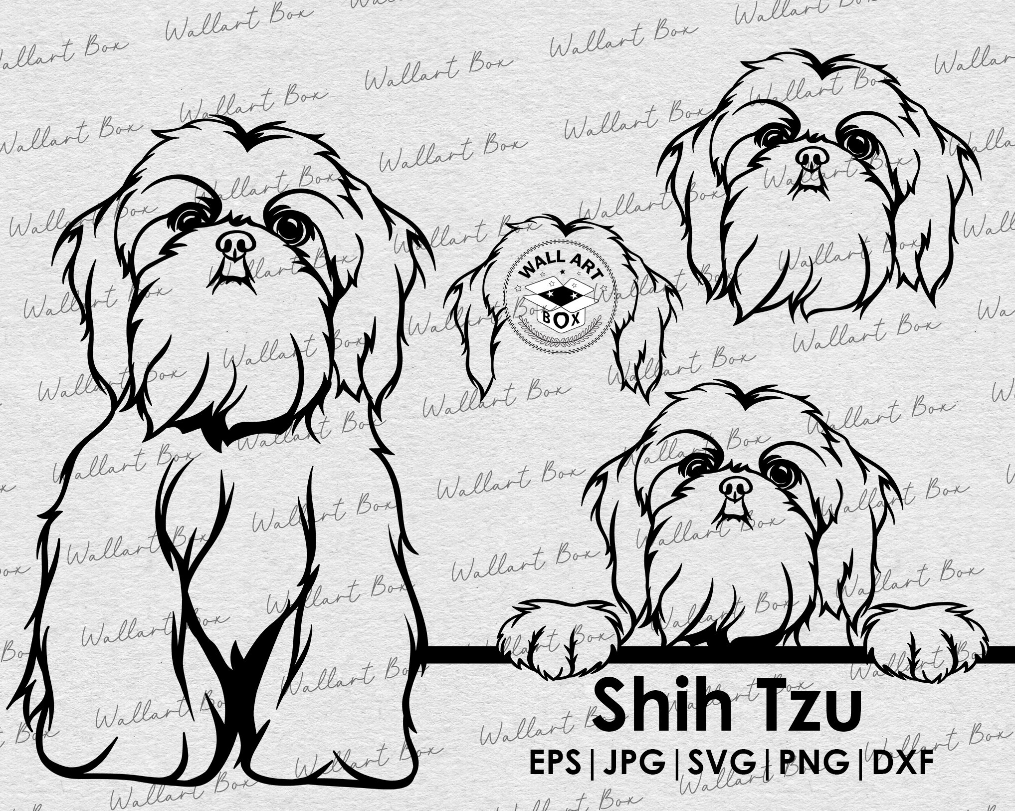 Shih Tzu Svg Shih Tau Face-dog Svg Files for Cricut Peeking - Etsy ...