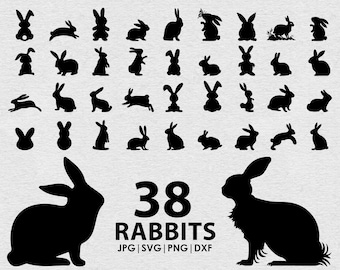 RABBIT SVG BUNDLE, Easter bunny svg,  Rabbit Silhouette for Cricut, bunny rabbit Bundle  svg,  Rabbit Cut Files, Bunny Clipart, Spring svg