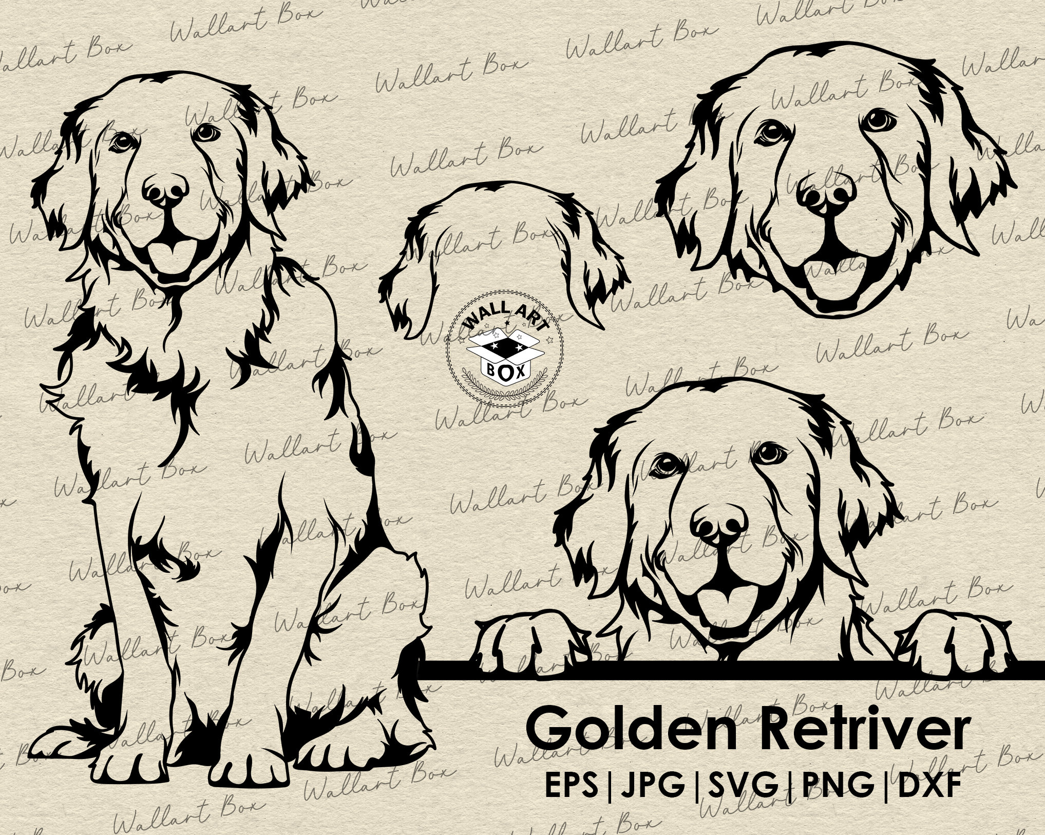 Golden Retriver Svg Cut File Dog Peeking for Cricut| Retriver Full Body  Head Ears Portrait Vector Graphic Art Artwork Png Digital Design - Etsy  Israel, image size:2035x1625