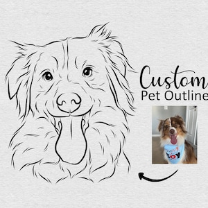 Custom Pet Outline Drawing, Dog Ear Drawing, Pet Tattoo Design, Cat body Drawing, Dog Outline, Cat Outline, Pet Outline, DIGITAL file