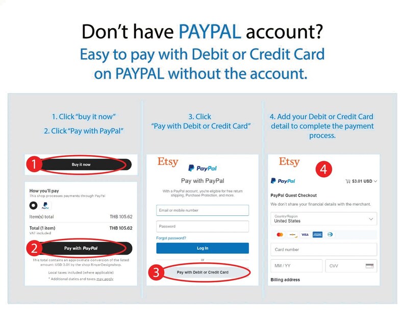 Peut inclure: Un guide &eacute;tape par &eacute;tape sur la fa&ccedil;on de payer avec une carte de d&eacute;bit ou de cr&eacute;dit sur Etsy sans compte PayPal. L'image montre une capture d'&eacute;cran du processus de paiement Etsy avec des instructions et le logo PayPal.